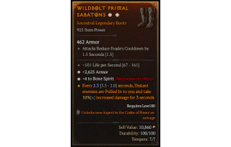 Legendary Boots[Necromancer | *4 BoneSpirit | *2625 Armor]