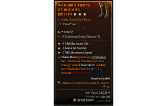 Legendary Boots[*27 MS | *6 MpS | *1310 Life]