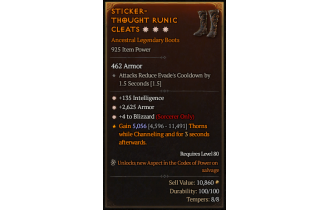 Legendary Boots[Sorcerer | *4 Blizzard | *2625 Armor | *135 INT]