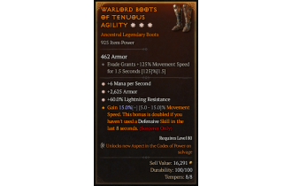 Legendary Boots[*2625 Armor | *6 MpS | *60 LR]