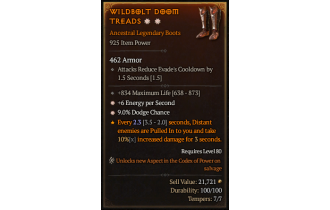 Legendary Boots[*9 Dodge | *6 ENpS | 834 Life]