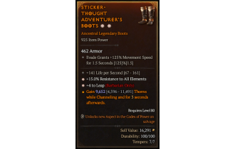 Legendary Boots[Barbarian | *4 Leap | *15 ResistAll]