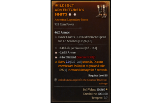 Legendary Boots[Sorcerer | *4 Blizzard | *2625 Armor]