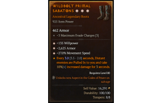 Legendary Boots[*27 MS | *2625 Armor | *135 WP]