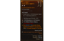 Legendary Boots[Necromancer | *3 SkelWarrior | *15 ResistAll | 868 Life]