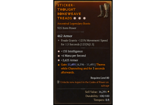 Legendary Boots[*2625 Armor | *6 MpS | *135 INT]