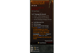 Legendary Two-Handed Mace[*150 DMG_Crit | *90 DMG | *2620 Life]