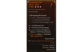 Legendary One-Handed Sword[*21 LH:Res | *75 DMG_Crit | *1310 Life]