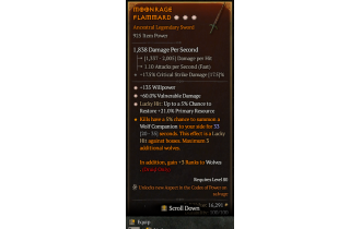 Legendary One-Handed Sword[*21 LH:Res | *60 DMG_Vulnerable | *135 WP]