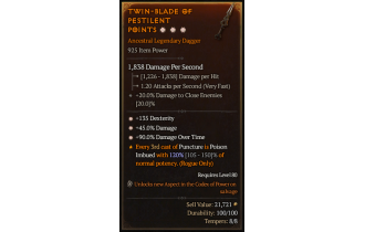 Legendary Dagger[*45 DMG | *90 DMG_DoT | *135 DEX]