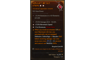 Legendary Amulet[Druid | *3 Envenom | *27 MS | 29 DMG]