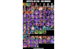 UNIQUE - John Wick, Spider Man Miles Morales [62 Skins, 100 Vbucks, 55 Axes, 60 Emotes, 51 Gliders and MORE!]