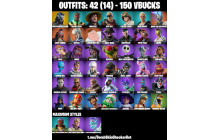 UNIQUE - Huntmaster Saber, MrBeast [42 Skins, 150 Vbucks, 39 Axes, 35 Emotes, 32 Gliders and MORE!]