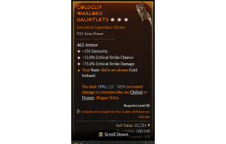 Legendary Gloves[*12 Crit | *75 DMG_Crit | *135 DEX]