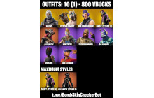 UNIQUE - Psycho Bandit, Havoc [10 Skins, 800 Vbucks, 10 Axes, 9 Emotes, 14 Gliders and MORE!]