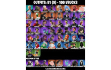 UNIQUE - Slim Shady, Era Max  [51 Skins, 100 Vbucks, 61 Axes, 66 Emotes, 51 Gliders and MORE!]