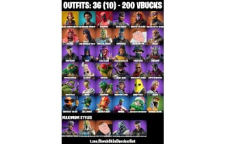 UNIQUE - Black Widow Outfit, The Weeknd Combat  [36 Skins, 200 Vbucks, 30 Axes, 32 Emotes, 20 Gliders and MORE!]