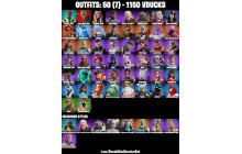 UNIQUE - Harley Quinn Max , Loki Laufeyson [50 Skins, 1150 Vbucks, 57 Axes, 43 Emotes, 59 Gliders and MORE!]