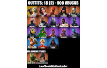 UNIQUE - Psycho Bandit, Rox [18 Skins, 900 Vbucks, 15 Axes, 27 Emotes, 16 Gliders and MORE!]