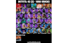 UNIQUE - Spider Man,  Batman Who Laughs [42 Skins, 1050 Vbucks, 48 Axes, 35 Emotes, 35 Gliders and MORE!]