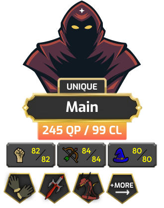 DS2&MM2 Main | TTL: 1673 | CL: 99 | QP: 245 [B Gloves, Defender, DS2, Piety, MM2, Mithril Gloves, MA1 & MA2, MM1 + MORE!]