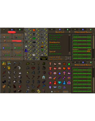 Main | Staker | TTL: 2221 | CL: 126 | QP: 277 [99 MAGE, 99 RAN, 99 STR, B Gloves, Defender, DS2, Fire Cape, Piety + MORE!]