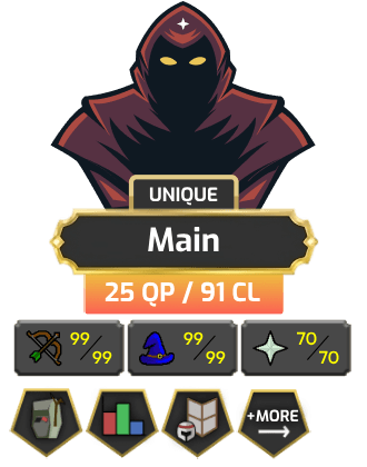 Main | Pure - 70 DEF | Main | Pure - Zerker | TTL: 704 | CL: 91 [99 MAGE, 99 RAN, Ava's + MORE!]