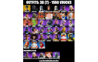 UNIQUE - Trailblazer, Ryu, Darth Vader [38 Skins, 1550 Vbucks, 38 Axes, 30 Emotes, 46 Gliders and MORE!]