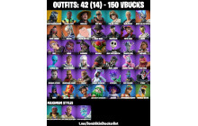 UNIQUE - Huntmaster Saber, MrBeast, Rap Boy [42 Skins, 150 Vbucks, 39 Axes, 35 Emotes, 32 Gliders and MORE!]