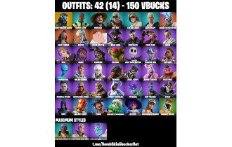 UNIQUE - Huntmaster Saber, MrBeast, Rap Boy [42 Skins, 150 Vbucks, 39 Axes, 35 Emotes, 32 Gliders and MORE!]