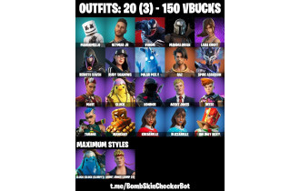 UNIQUE - Marshmello, Leviathan Axe [20 Skins, 150 Vbucks, 29 Axes, 27 Emotes, 25 Gliders and MORE!]