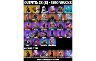 UNIQUE - Psycho Bandit, Clone Trooper [28 Skins, 1950 Vbucks, 32 Axes, 30 Emotes, 36 Gliders and MORE!]