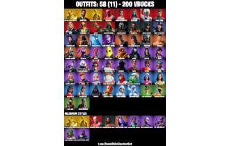 UNIQUE - John Wick, Rage Emote, Tony Stark [58 Skins, 200 Vbucks, 70 Axes, 76 Emotes, 72 Gliders and MORE!]