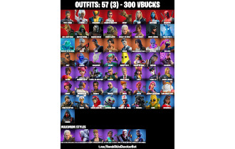 UNIQUE - Mandalorian, Tony Stark [57 Skins, 300 Vbucks, 61 Axes, 52 Emotes, 59 Gliders and MORE!]