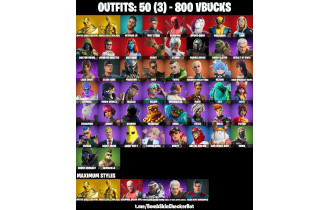 UNIQUE - Mandalorian, Predator, Neymar Jr [50 Skins, 800 Vbucks, 60 Axes, 51 Emotes, 60 Gliders and MORE!]