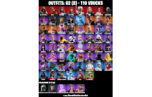 UNIQUE - Mandalorian Beskar, Black Manta [62 Skins, 110 Vbucks, 66 Axes, 57 Emotes, 55 Gliders and MORE!]