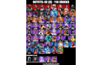 UNIQUE - Mandalorian Beskar, Black Manta [62 Skins, 110 Vbucks, 66 Axes, 57 Emotes, 55 Gliders and MORE!]