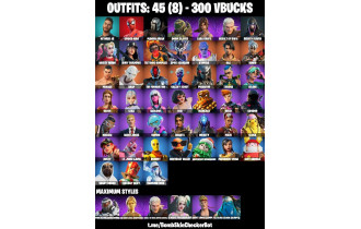 UNIQUE - Lara Croft Gold, Galaxy Scout, Kondor [45 Skins, 300 Vbucks, 59 Axes, 50 Emotes, 51 Gliders and MORE!]