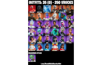 UNIQUE - Spider Man, Darth Vader [35 Skins, 250 Vbucks, 47 Axes, 42 Emotes, 46 Gliders and MORE!]