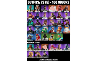 UNIQUE - Super Shredder, Peter Griffin Max, Solid Snake [29 Skins, 100 Vbucks, 42 Axes, 56 Emotes, 49 Gliders and MORE!]