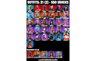 UNIQUE - Slim Shady, Spider Man [31 Skins, 550 Vbucks, 41 Axes, 34 Emotes, 45 Gliders and MORE!]