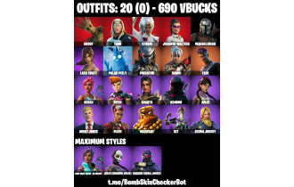 UNIQUE - Mandalorian, Jennifer Walters [20 Skins, 690 Vbucks, 36 Axes, 24 Emotes, 38 Gliders and MORE!]