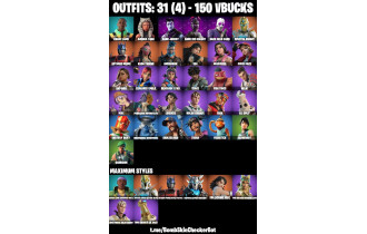 UNIQUE - Dark Jonesy, Dark Wild Card [31 Skins, 150 Vbucks, 40 Axes, 28 Emotes, 36 Gliders and MORE!]