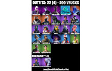 UNIQUE - Dark Wild Card, Dark Jonesy [22 Skins, 200 Vbucks, 27 Axes, 30 Emotes, 29 Gliders and MORE!]