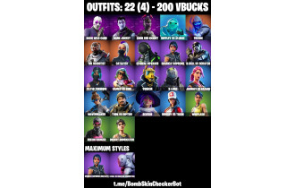 UNIQUE - Dark Wild Card, Dark Jonesy [22 Skins, 200 Vbucks, 27 Axes, 30 Emotes, 29 Gliders and MORE!]