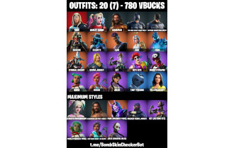 UNIQUE - Harley Quinn Always Fantabulous , Aquaman Arthur Curry [20 Skins, 780 Vbucks, 15 Axes, 10 Emotes, 13 Gliders and MORE!]