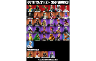 UNIQUE - Wolverine, Mandalorian [31 Skins, 350 Vbucks, 39 Axes, 39 Emotes, 47 Gliders and MORE!]