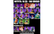 UNIQUE - Peter Griffin Max, Solid Snake Max [18 Skins, 100 Vbucks, 17 Axes, 16 Emotes, 15 Gliders and MORE!]