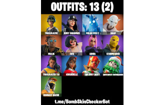 UNIQUE - Trailblazer, Ruby Shadows, Polar Peely [13 Skins, 22 Axes, 18 Emotes, 25 Gliders and MORE!]