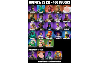 UNIQUE - Solid Snake Max, Peter Griffin Max [23 Skins, 400 Vbucks, 28 Axes, 25 Emotes, 28 Gliders and MORE!]